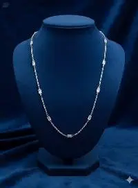 American Diamond Rodium Polish Full Stone Chain
