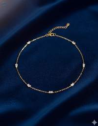 Two Tone Polish Full Stone Party Wear Chain