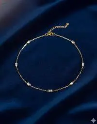 Two Tone Polish Full Stone Party Wear Chain