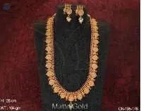 Stylish Designer Matte Gold Polish Coin Necklace