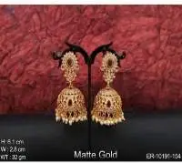 Pearl Party Wear Kemp Jhumka Earring