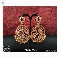 Clustered Pearl Designer Long Kemp Earring