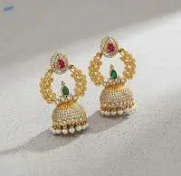 Matte Gold Pretty Design Jhumka Earrings