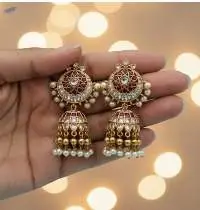 Matte Gold Polish Classic Style Earring