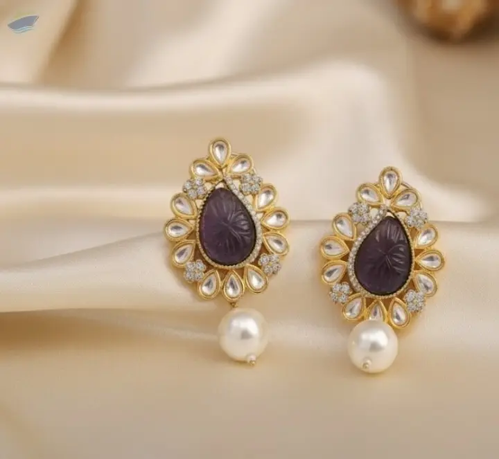 High Gold Polish American Diamond Earring