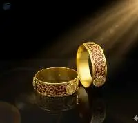 Flower Textured Round Thewa Bangles Set