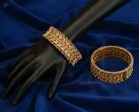 Rajwadi Polish Wedding Wear Bangles Set