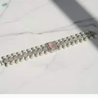 White Rodium Polish Full Stone Ad Bracelet