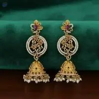 Matte Gold Polish Kemp Jhumka Earring