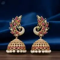 Matte Gold Polish Fancy Style Earrings