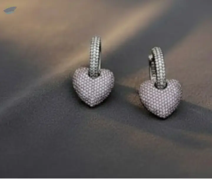 Rodium Polish Glamorous Dangle Drop Earrings