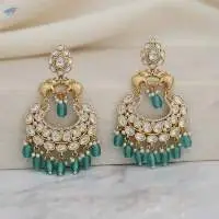 Kundan Design High Gold Polish Fancy Earrings