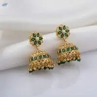 High Gold Polish Fancy Style Jhumka Earrings