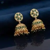 Gold Polish Fancy Style Jhumka Earrings