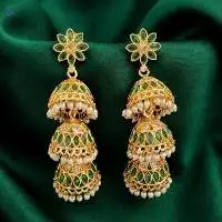 Full Stone High Gold Polish Party Wear Earrings