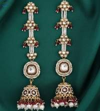 Mehendi Polish Full Stone Jhumka Earrings