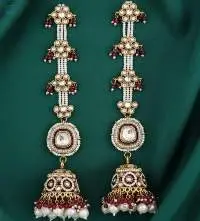 Mehendi Polish Full Stone Jhumka Earrings