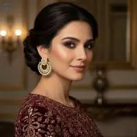 Gold Polish Full Stone Party Wear Earring