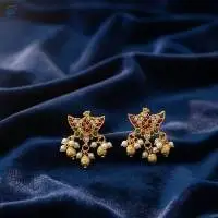 Gold Polish Party Wear Earrings