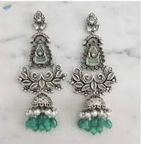 Silver Jhumka Earrings Party Wear