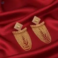 Multi Chain Paan Stone Polki Earring