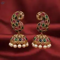 Paan Koyari Style Polki Jhumki Earrings