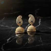 Koyari Shape Hold Jhumki Polki Earrings
