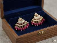 Arc Shape Stoned Polki Earrings