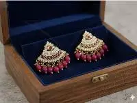 Arc Shape Stoned Polki Earrings
