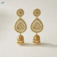 Peacock Trangle Jhumka Thewa Earring