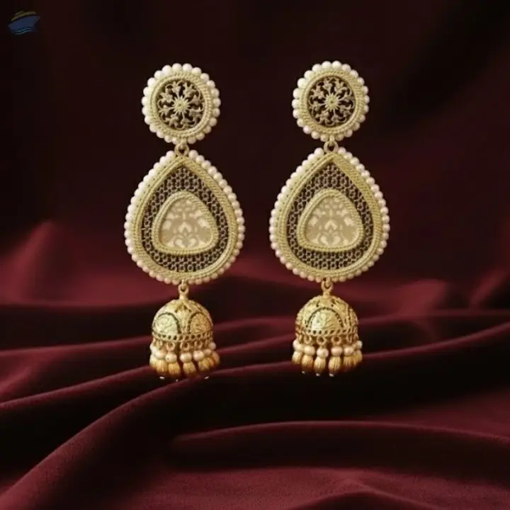 Trangle Shape Jhumka Thewa Earring