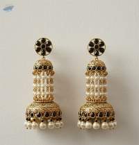 Jhumber Coloring Pearl Drop Polki Jhumka