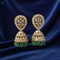Crystal Moti Lct Stone Polki Earring