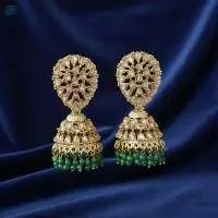 Crystal Moti Lct Stone Polki Earring