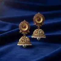 Fancy Design Party Wear Kemp Jhumka Earring