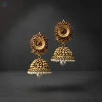 Clustered Pearl Designer Jhumka Earring