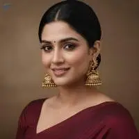 Golden Clustered Pearl  Jhumka Earring