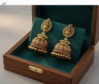 Matte Gold Polish Kemp Jhumka Earring
