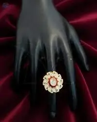 Kundan Design High Gold Polish Finger Rings