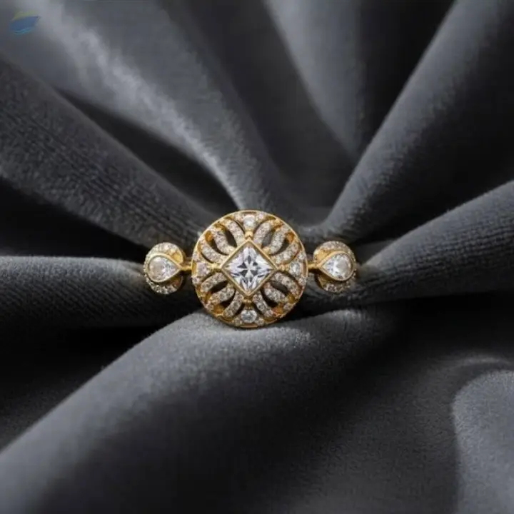 Kundan Designer Gold Polish Finger Rings