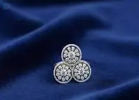 White Rodium Ad Stone Polish Finger Rings