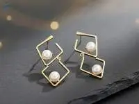 Fusion High Gold Polish Fancy Earrings