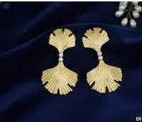 Fusion High Gold Polish Party Wear Earrings
