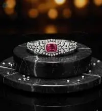 Black Rodium Polish Party Wear Kada