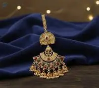 Ruby Green Jhumka Attach Polki Juda