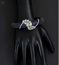 Black Rodium Polish Fancy Designer Kada