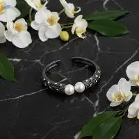 Rodium Polish Fancy Designer Kada