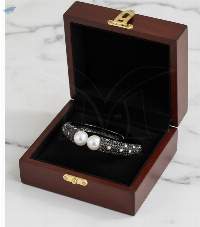 Beautiful Designer Black Rodium Fancy Kada