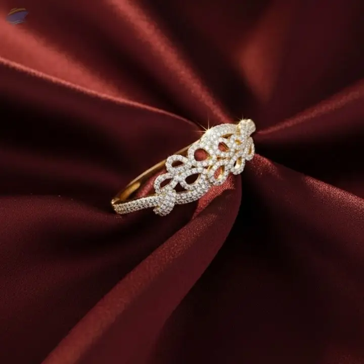 Two Tone Polish Full Stone Ad Fancy Style Kada