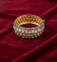 Kundan Designer Two Tone Polish Kada